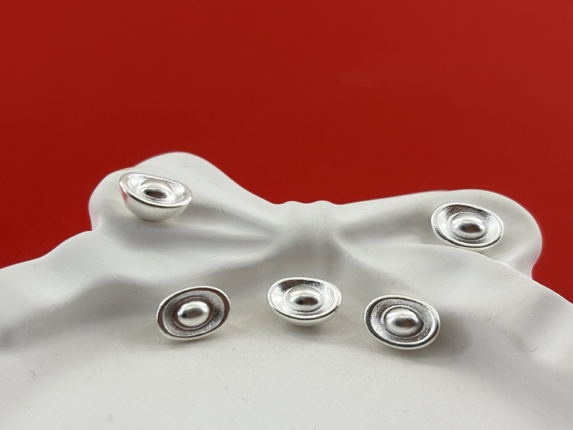 999 pure silver ingot fortune beads, pure silver 3D craft loose beads, spacer beads, DIY silver jewelry accessories, braided rope bracelet