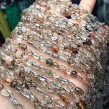 名都水晶 天然黑金超七随型碎石批发 DIY饰品配件半成品散珠