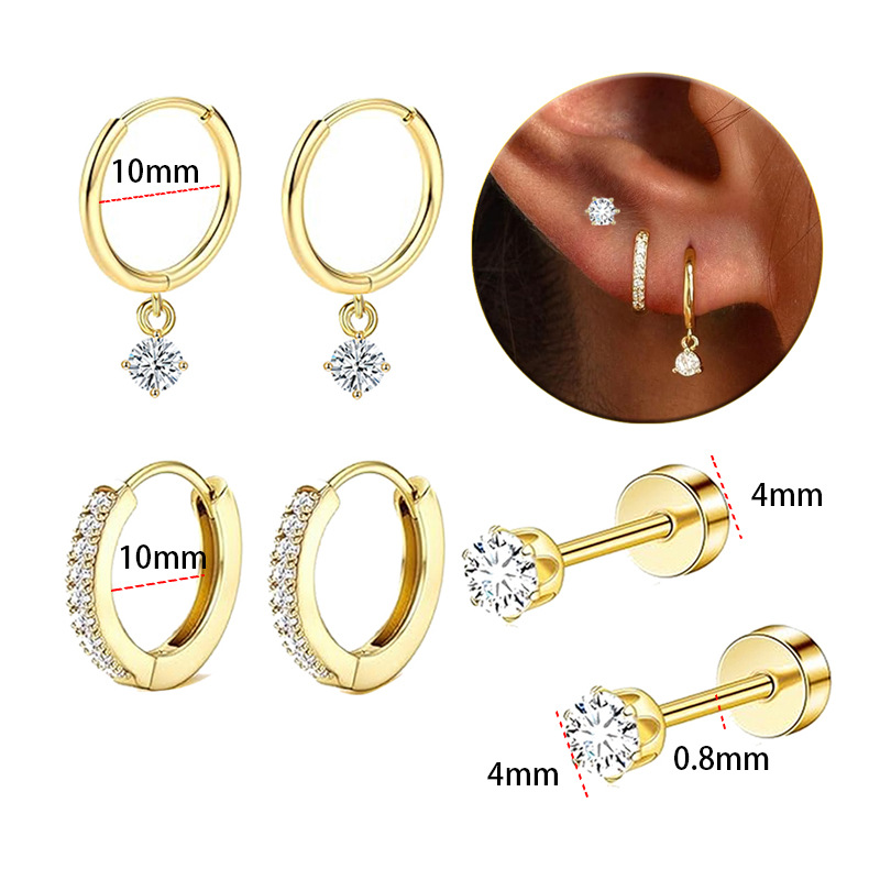 Silver pointed spike labret stud material detail