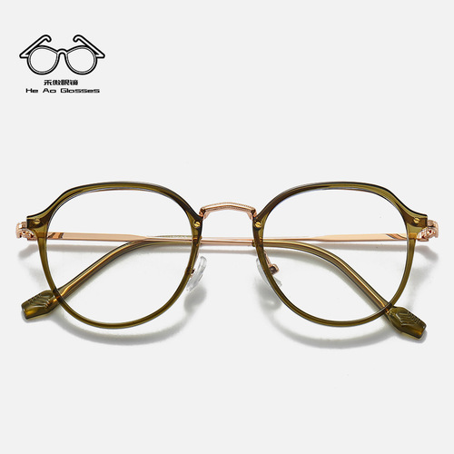 New Fashion Instagram Red Book Men's Literary Retro Oversized Flat Sunglasses Frame for Women's Natural Blue Light Blocking