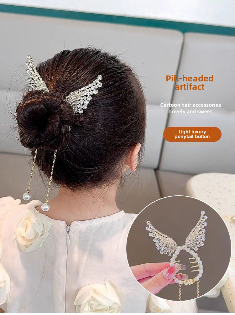 Accessori per capelli con polpette per bambini Copricapo temperamento Forcina per capelli fissa Forcina per capelli con coda di cavallo ad alto senso in stile coreano per ragazze_voghion.com