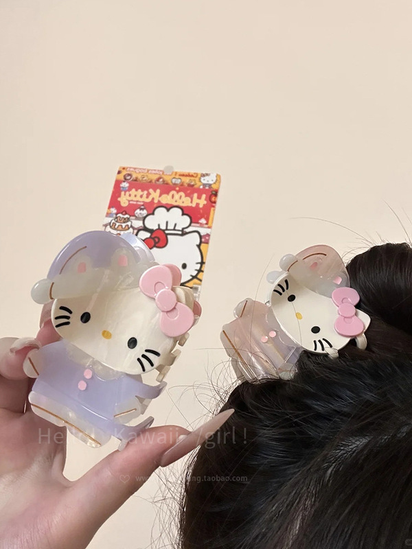 サメハローキティかわいいヘアアクセサリー新 2025 アニメ後頭部酢酸クリップ漫画クリップ|undefined
