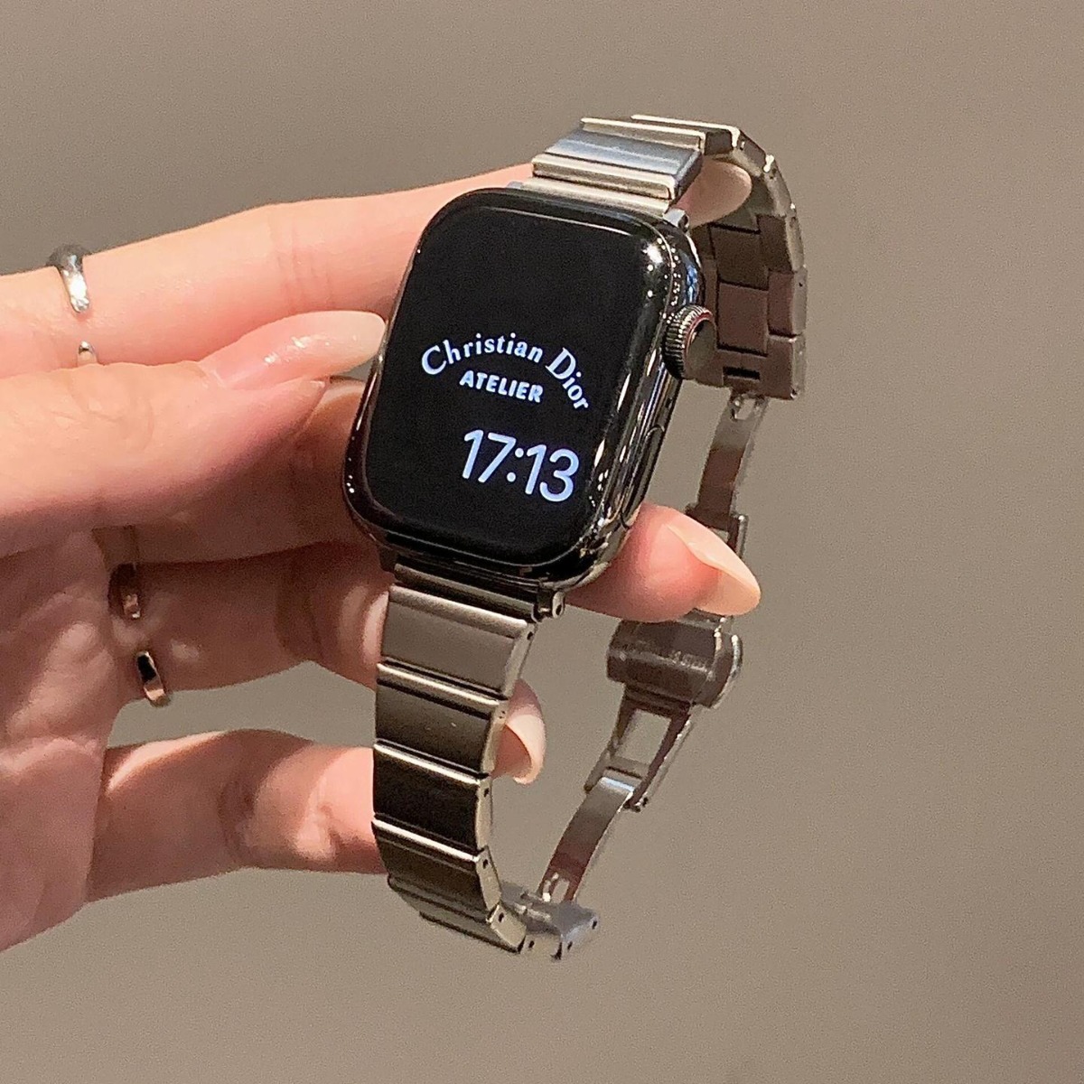 Suitable for Apple Watch Strap iWatch 10Th Generation Metal Applewatchs9 Metal High-End Se Summer Plant