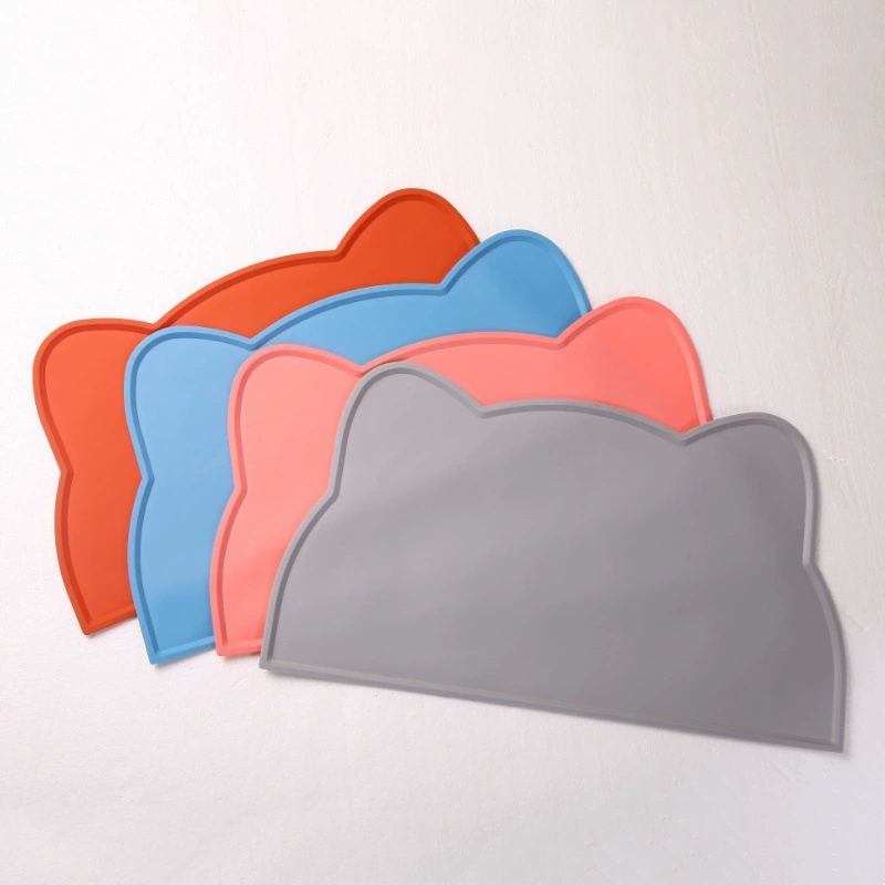 Детский силиконовый столовый коврик утолщенный с бордюром анти-разлив настольный коврик для домашних животных силиконовый коврик устойчив к высокой температуре противоскользящий животный столовый коврик