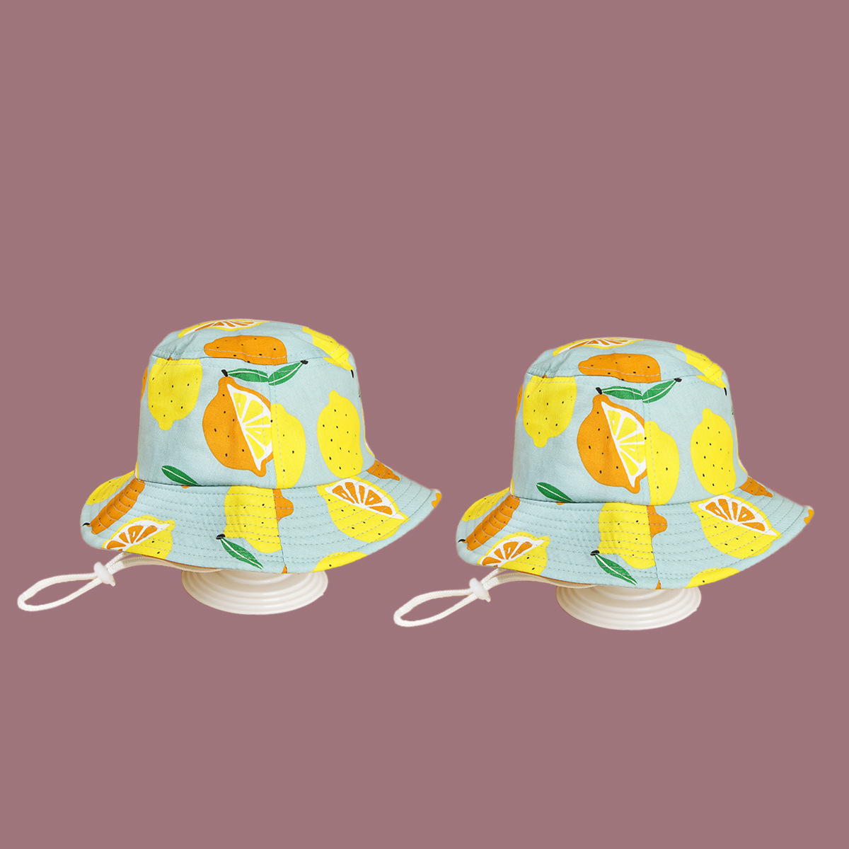 Korean Lemon Printing Children's Fisherman Hat display picture 3