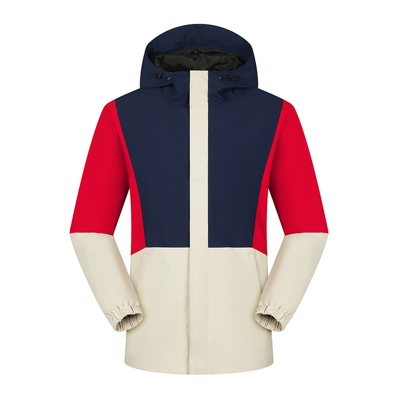 Marca de marea transfronteriza empalme color a prueba de viento impermeable chaqueta suelta de cuello de hombre chaqueta de trabajo chaqueta logo personalizado