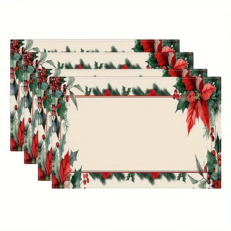 Transfronterizos lino almohadilla de mesa Aliexpress TEMU Amazon almohadilla de mesa cuadrada búfalo rojo almohadilla de Navidad Día de la Independencia