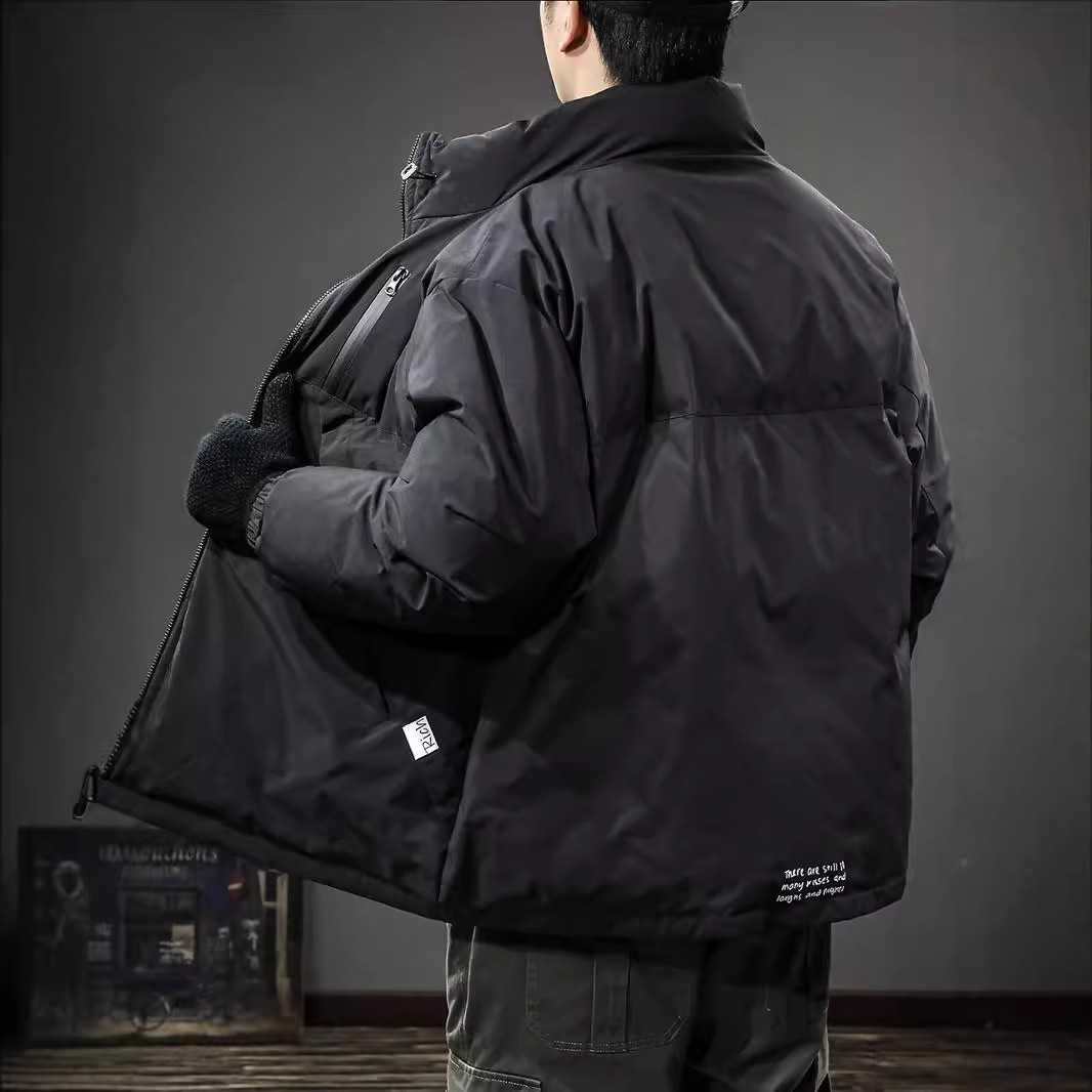 Men's Down Jacket Warm Winter Coat Stand Collar Large Size_voghion.com