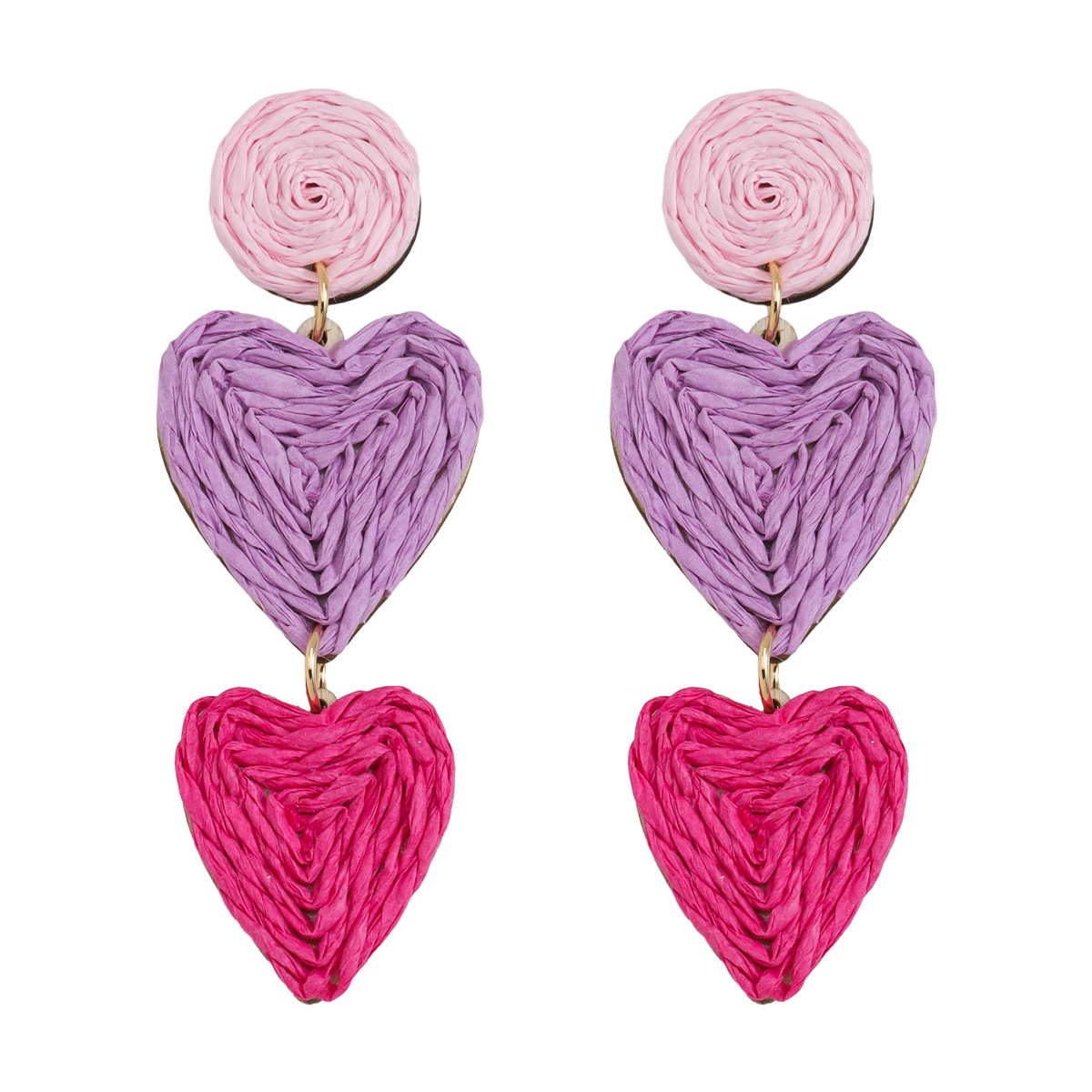 10g Weight 304 Stainless Steel Ear Needle Material Drop Earrings Classification 1 Pair Quantity Beach, Date, Tea Party Occasion raffia Material Heart Shape, Strawberry, Butterfly Pattern Women's Gender Bohemian Style 1 Pair Bohemian Heart Shape Strawberry Butterfly Raffia Drop Earrings 5