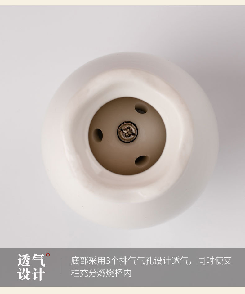 Ceramic Moxa Jar Small Neck Warming Tool with Cloth Sleeve and Ash Guard for Home Moxibustion key features
