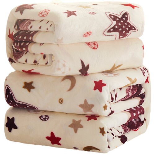 A Thick Winter/Spring Wool Blanket, Milk Fleece Insulated Office Napkin, Living Room Foldable Cute Dual-Sided Single Person