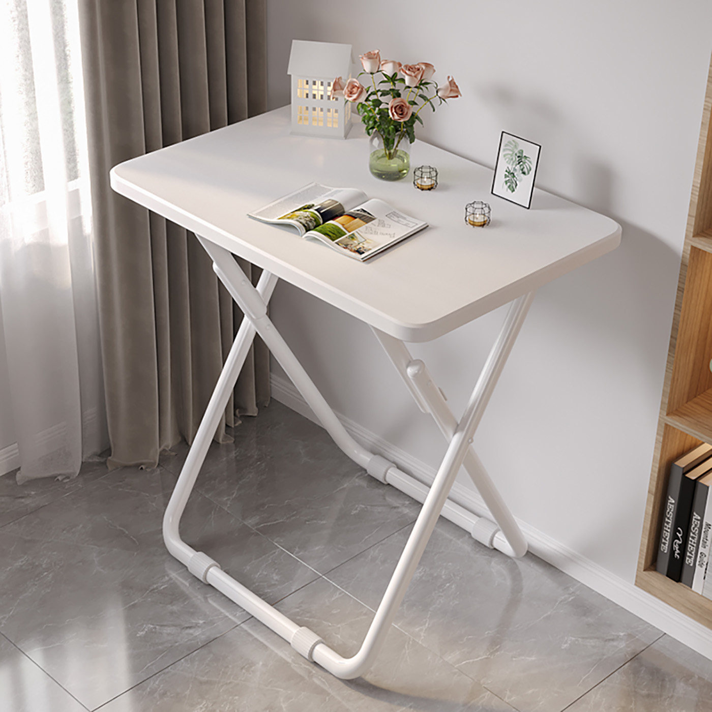 Mesa plegable mesa de comedor al aire libre mesa de comedor doméstica mesa de escritorio de computadora portátil dormitorio simple mesa de aprendizaje elevadora para niños