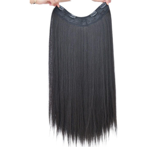 Human Hair Wavy Straight Long Straight Hair Weft Full Head Wavy Straight Hair Top Weft V-Shaped Invisible No-Trace Hair Weft