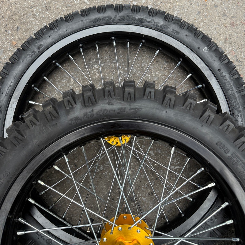 Light Bee modified front 19-inch and rear 17-inch wheel rim assembly, Light Bee X off-road tread tires, aluminum alloy CNC wheel hub