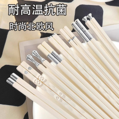 新款筷子家用防滑不发霉一双情侣家庭专用抗菌轻奢高档北欧合金筷