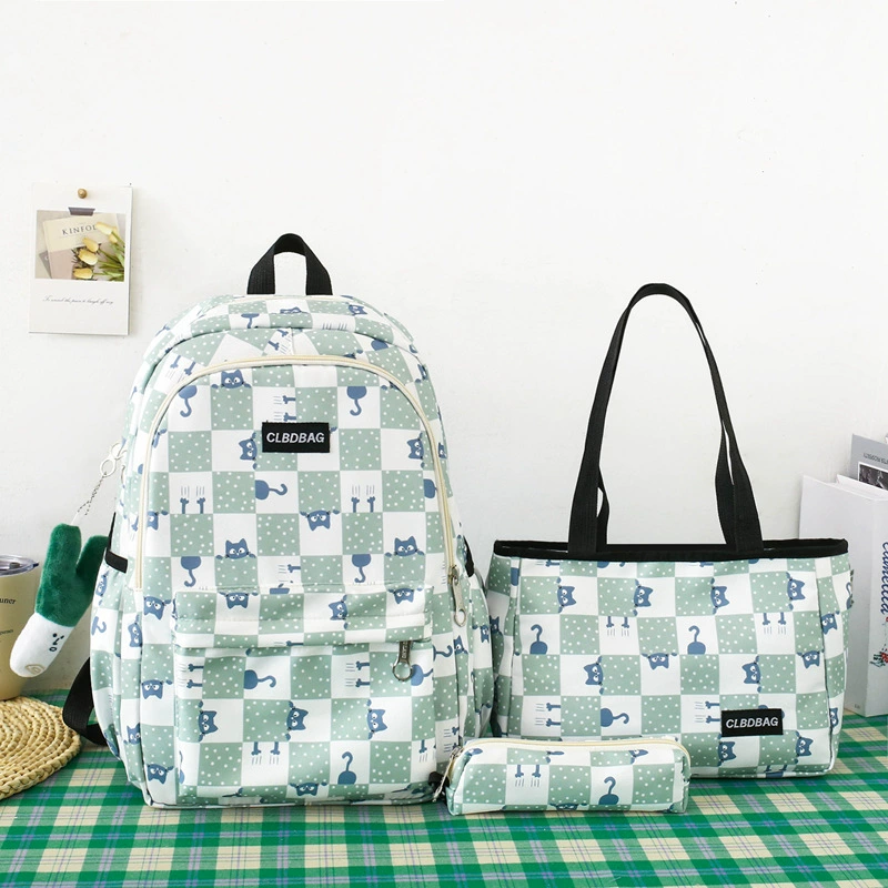 Set, backpack, capacious bag for students, 3 piece set, Korean style, for secondary school