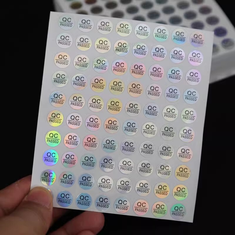 Laser QCpass Label Quality Inspection Self-adhesive QCpassED Label Pass Sticker Inspection Qualified Round Qc Sticker