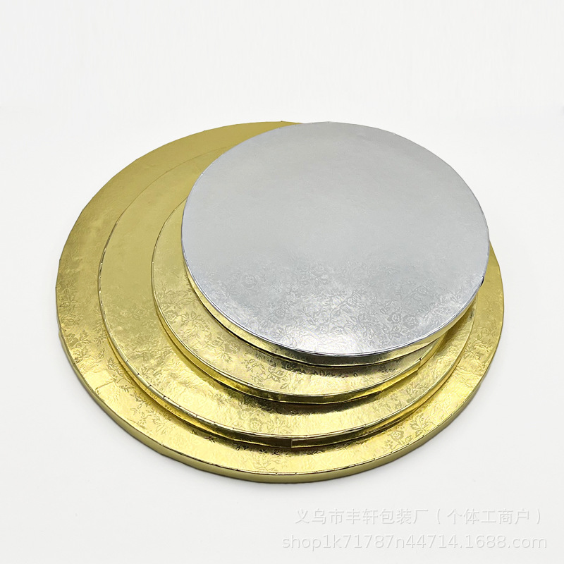 8 / 10 / 12 pulgadas transfronterizas al por mayor a prueba de agua a prueba de aceite almohadilla de pastel de oro base de pastel de cumpleaños redondo