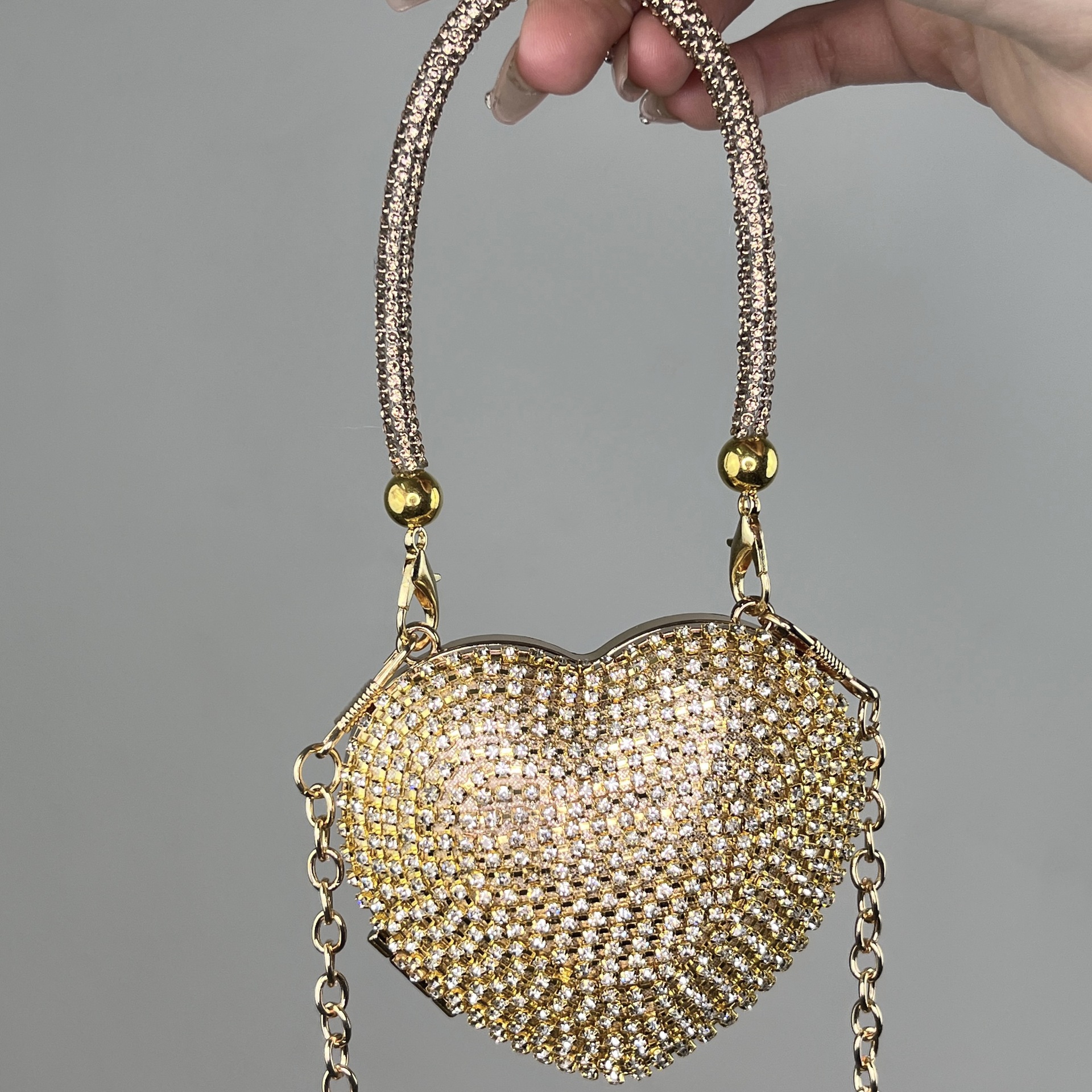 Golden Small Diamond Love Portable