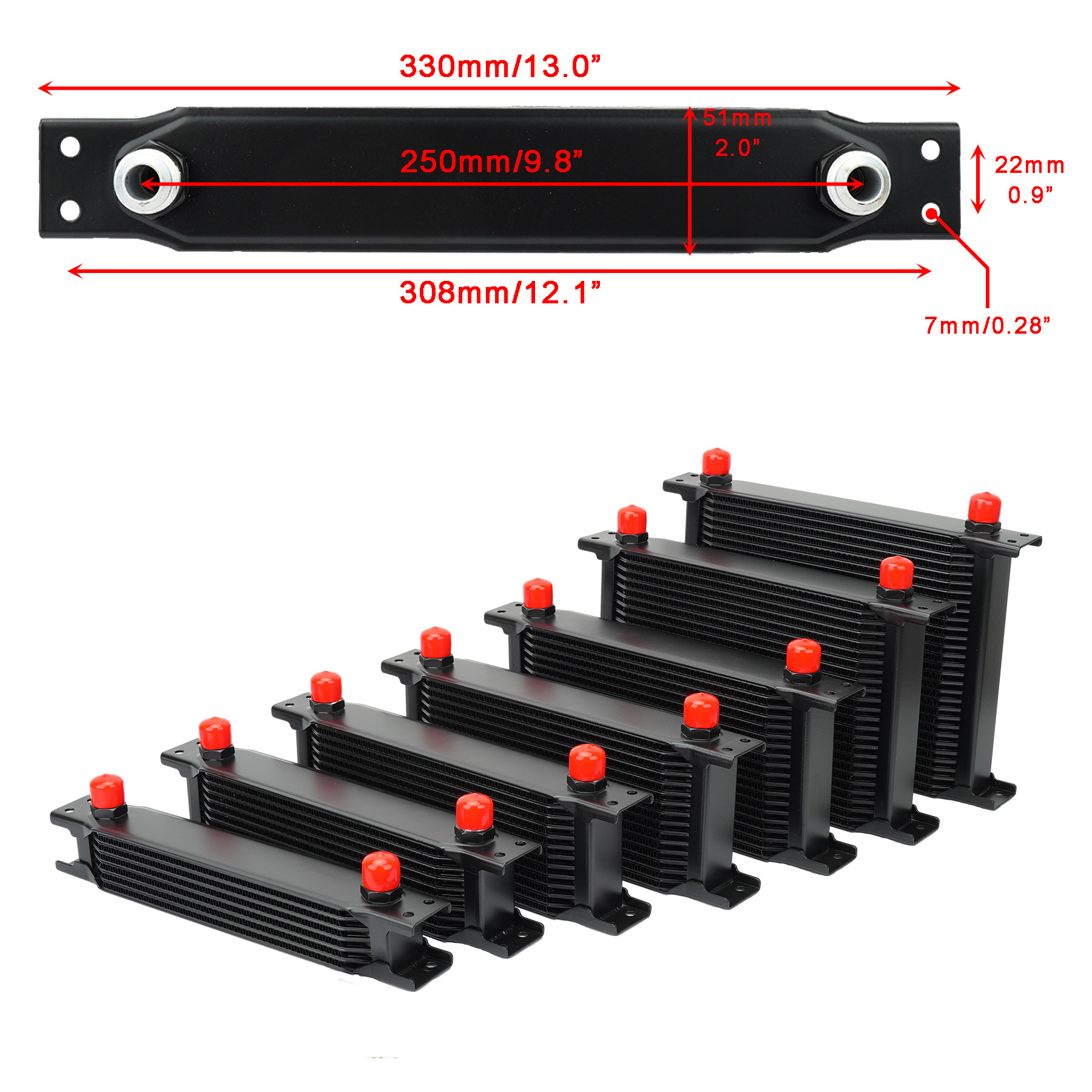 An10 Universal British Oil Cooling Radiator Engine Oil Cooler 7/10/13/16/19/25/30 Rows