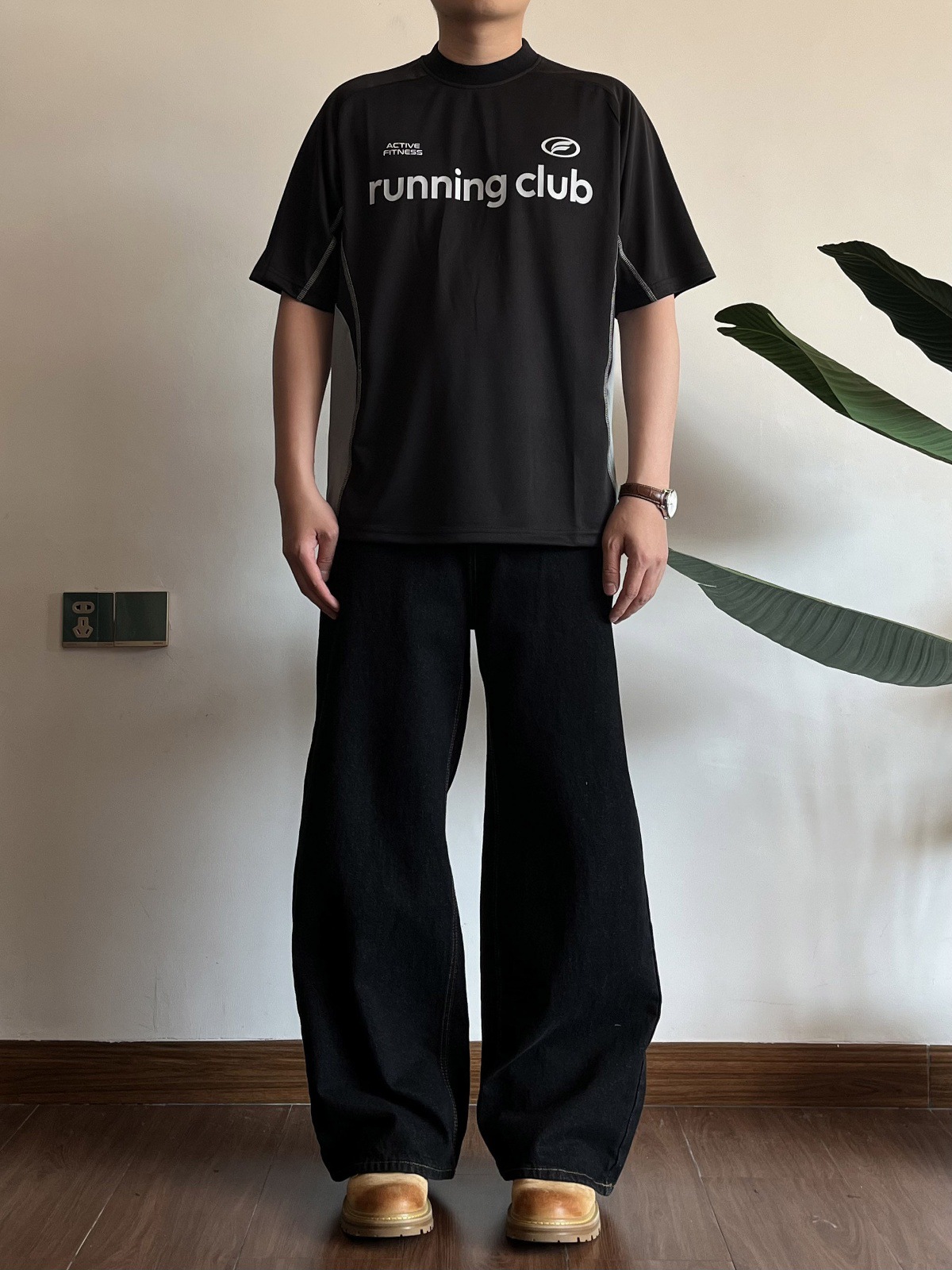 Retro Wide Leg Black Jeans Loose Fit Distressed Style mid Waist Clean Cut 2026 American Basic Washed Straight Pants_mkmklike.com