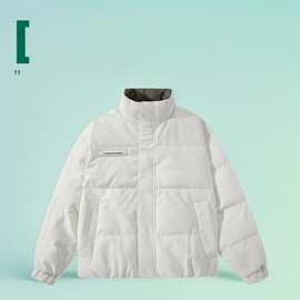 2024秋冬季新款羽绒服简约百搭男女同款代发保暖白鸭绒填充加厚
