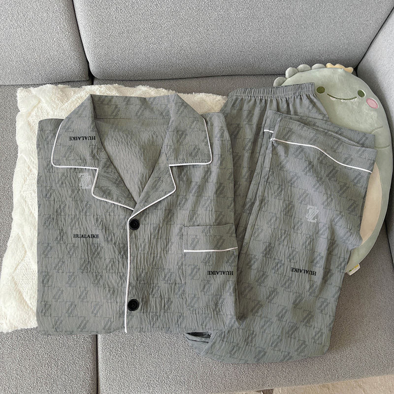 Casual and Stylish Men's Pajamas, Autumn Popular Youth High-End Cardigan Cloud Cotton Home Clothes Fashion Suit Wholesale Casual and Stylish Men's Pajamas, Autumn Popular Youth High-End Cardigan Cloud Cotton Home Clothes Fashion Suit Wholesale