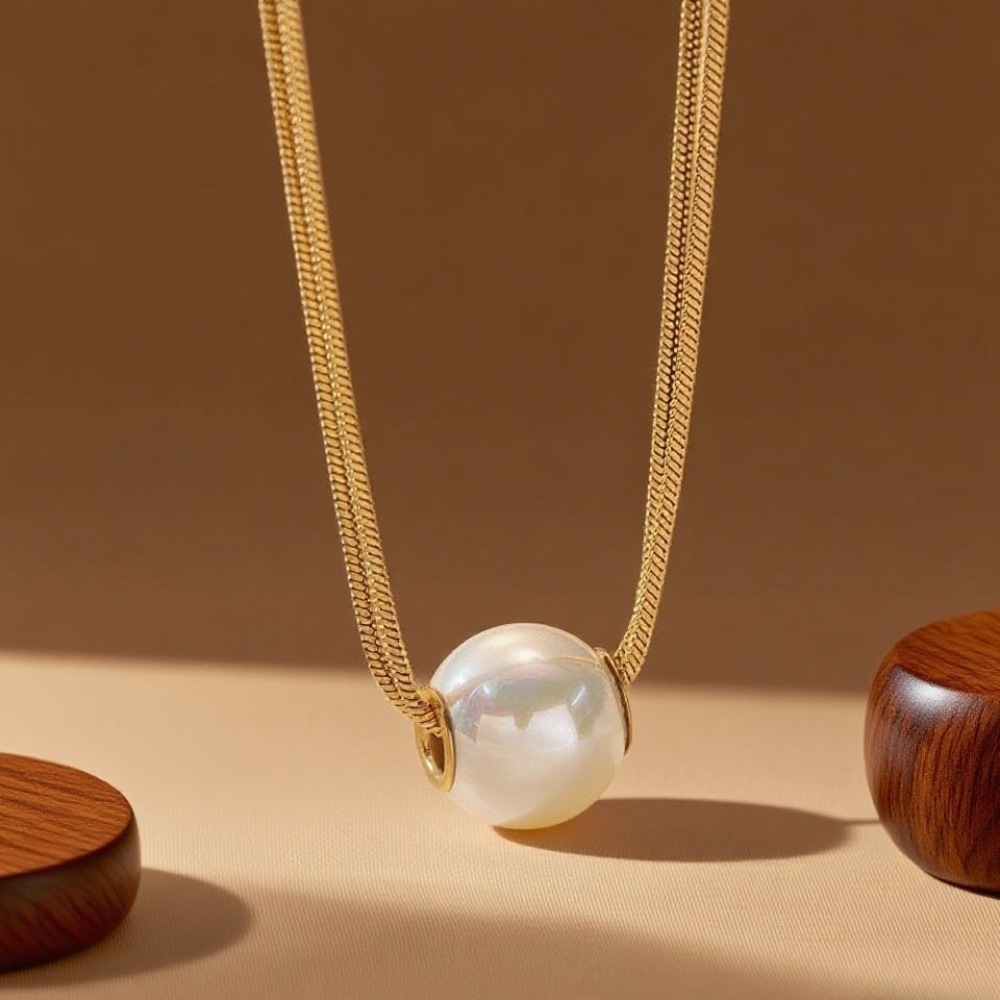 Collier double rang en acier titane, style transfrontalier, pour femme : luxe léger, sensation haut de gamme, couleur inaltérable._voghion.com