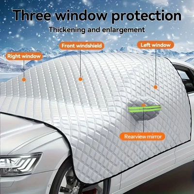Protection, Thickened Cotton Anti-Freeze Snow | Car snow shield - white-cotton-quilted-half-sleeve-top-double-layer-lightweight-style