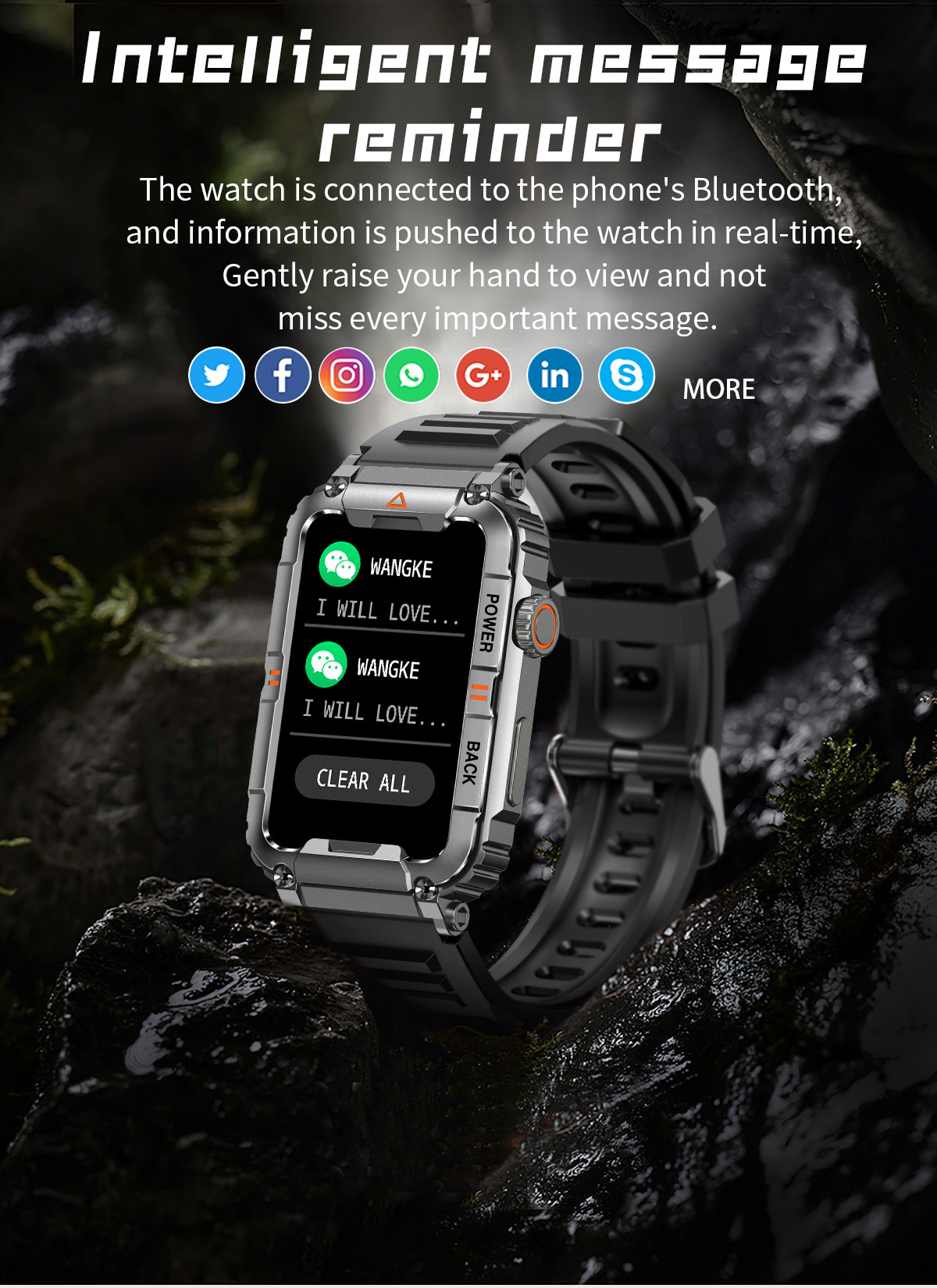 Smartwatch KR88 Herren 1,57 Zoll Armband Bluetooth Anruf Gesundheit_voghion.com