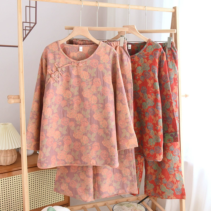 Pijama, set, thin long-sleeve, trousers