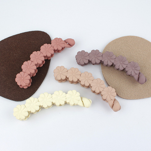 New flower banana clip small hairpin fashionable vertical clip ponytail hairpin anti-slip versatile back of the head hairpin
