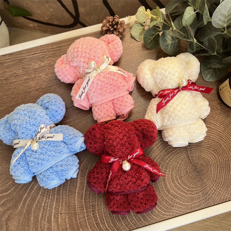 Wedding bear towel pineapple coral fleece activities with hand Gifts Full Moon gift towel shop 30*40