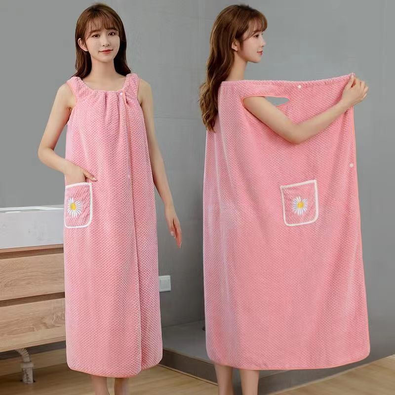 Plus Size Wearable Bath Towel New Style Women's Suspender Bathrobe Bath Skirt Thick Adult Than Pure Cotton Absorbent Wearable Plus Size Wearable Bath Towel New Style Women's Suspender Bathrobe Bath Skirt Thick Adult Than Pure Cotton Absorbent Wearable