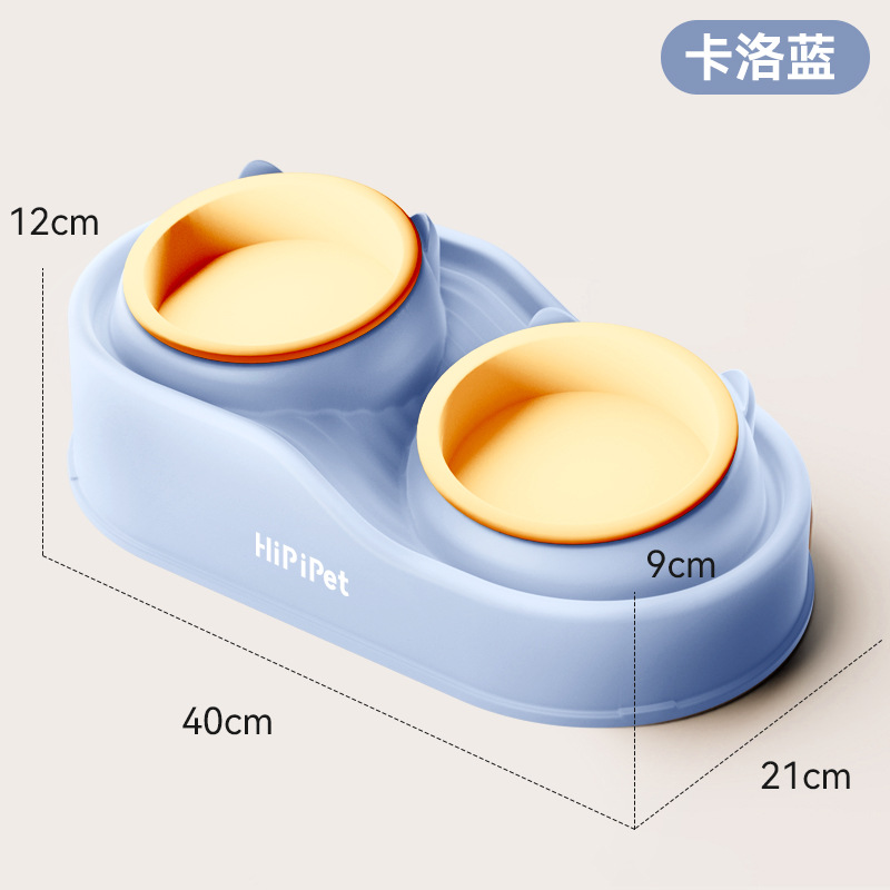 Suministros transfronterizos para mascotas, área de humedad de alimentos, tazones dobles de cerámica para gatos lindos, tazones para gatos anti-volcado, tazones para beber, tazones para perros, tazones para mascotas