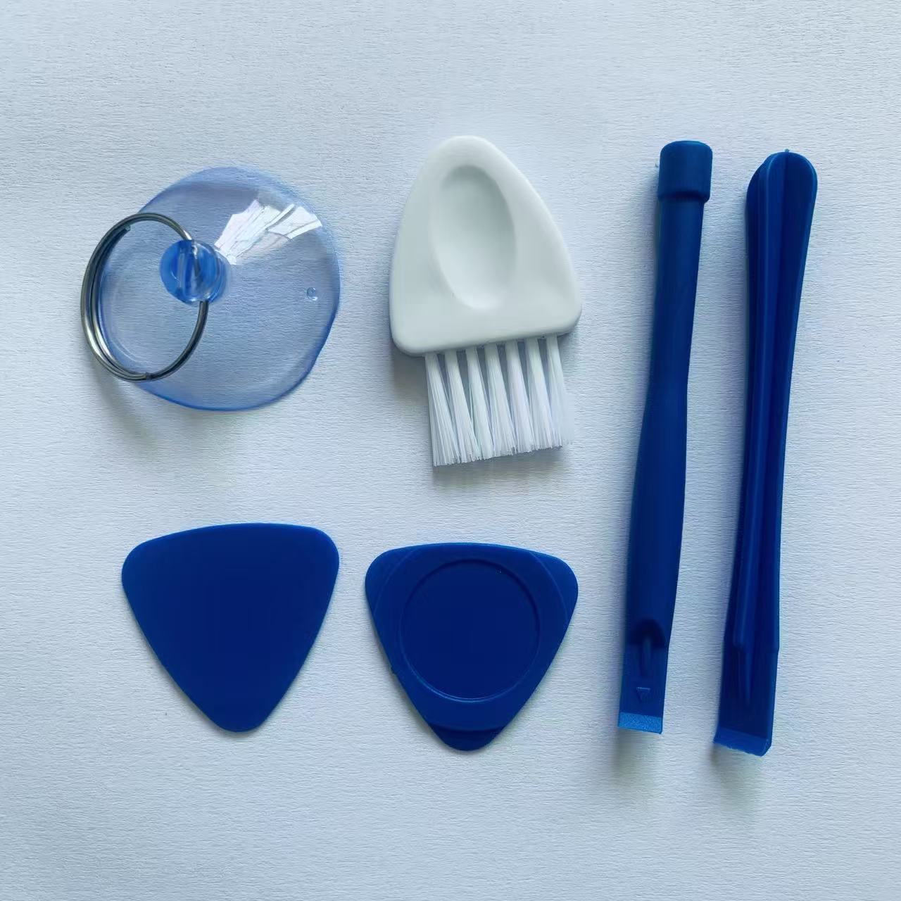 蓝色拆机撬棒硬三角片开机片掰机片手机开屏撬工具片吸盘毛刷组合