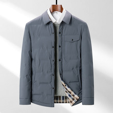 冬季男士羽绒服外套中年商务休闲高端轻薄羽绒服男装翻领羽绒服男