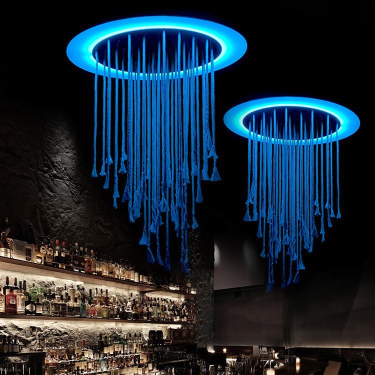 Bar de atmósfera de frasilla, bar de lluvia nocturna, bar de música colorida, bar de barbacoa, tienda de hot pot, iluminación decorativa superior