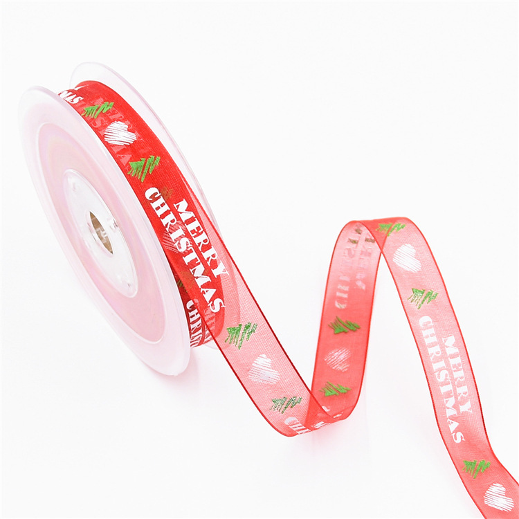 Nuevo 1.5cm impresión Inglés Hijo y Madre cinta de hilo artesanía embalaje de regalo cinta de hilo de color cinta de decoración de Navidad en stock