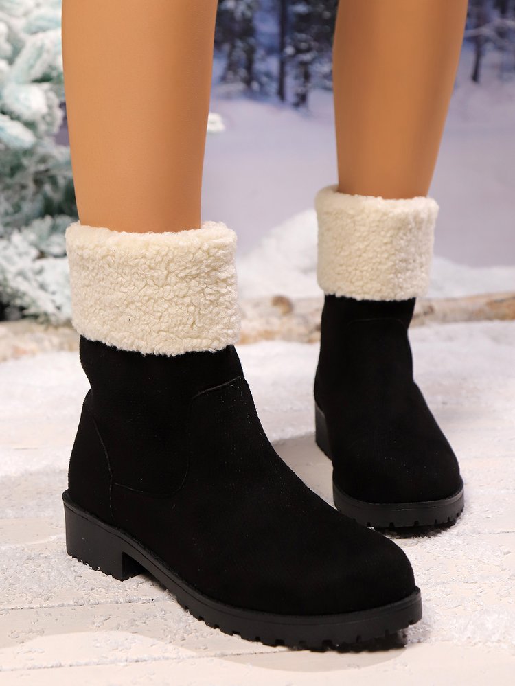 Large-size snow boots female fall and winter new cotton boots female cotton shoes_voghion.com