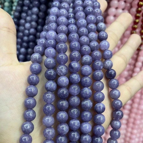 Factory direct sale purple agate 8mm 6mm round beads scattered beads DIY jewelry accessories natural stone scattered beads live stream
