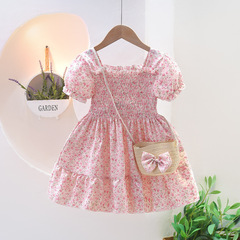 Summer Dress for Girls 2024 New Children's Floral Dress Baby Princess Dress Little Girl Summer Outfit Wholesale