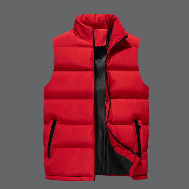 Hombre chaleco explosivo transfronterizo otoño invierno deportes casuales chaqueta de cuello de pie abrigado impresión LOGO