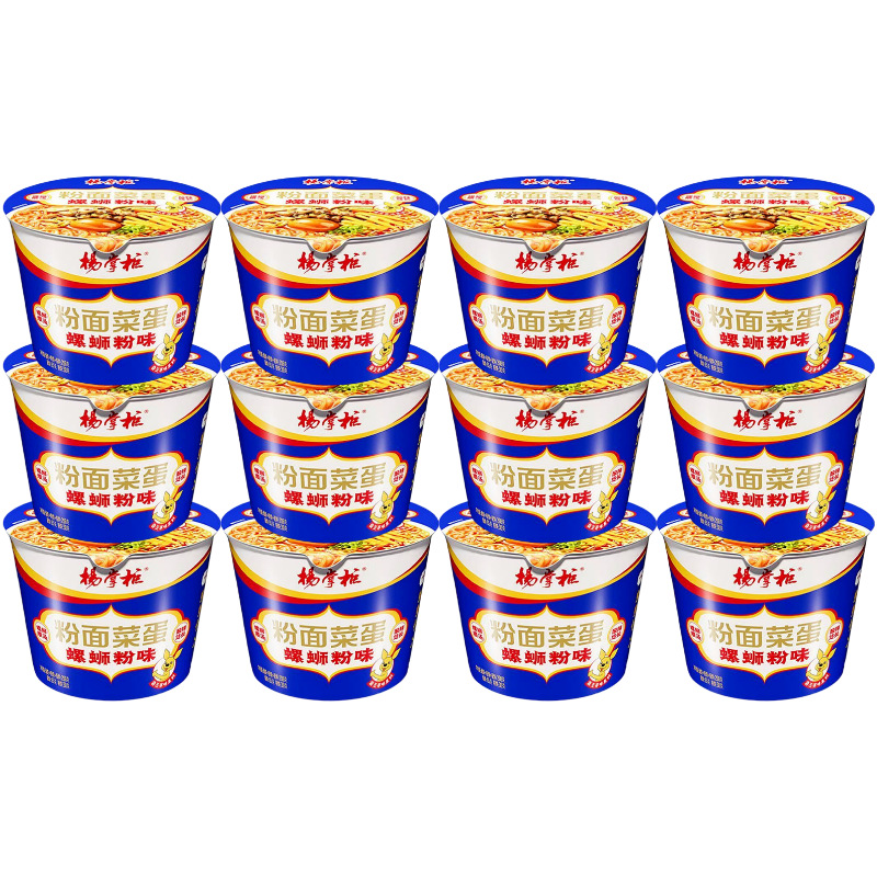 Shopkeeper Yang’s Noodles with Vegetable Eggs [Snail Noodle Flavor 208g]*12 barr…