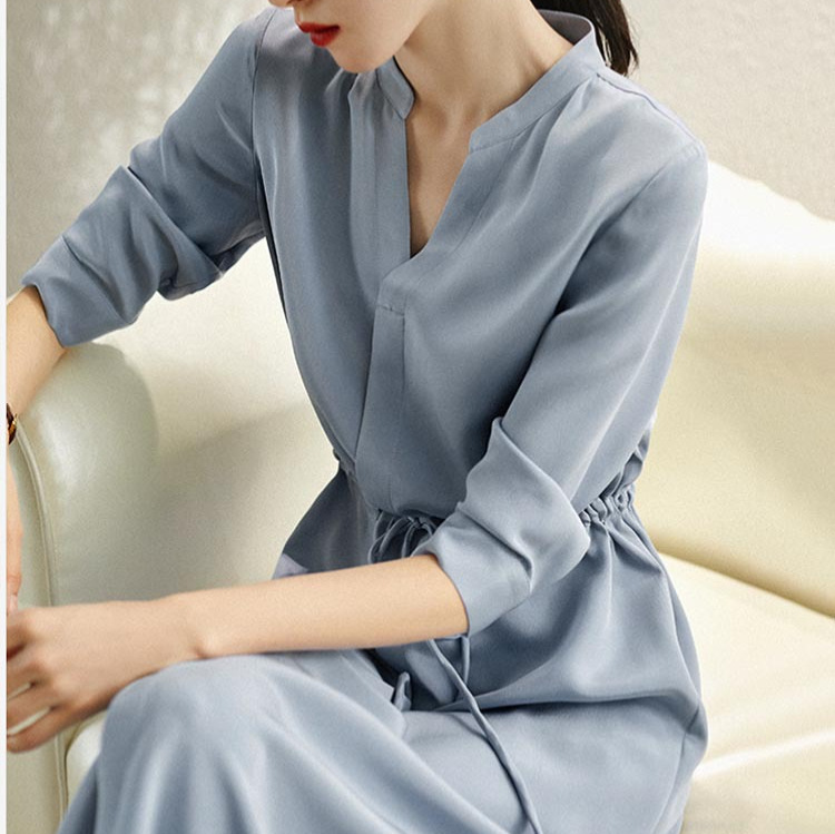 Shirt dress Women's 2024 Summer New Elegant Waist Slimming Long Dress Acetic Acid Satin Skirt Shirt dress Women's 2024 Summer New Elegant Waist Slimming Long Dress Acetic Acid Satin Skirt