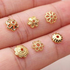 Gold bead hollow tori diy handmade jewelry crystal pearl bracelet necklace spacer loose bead accessories materials wholesale