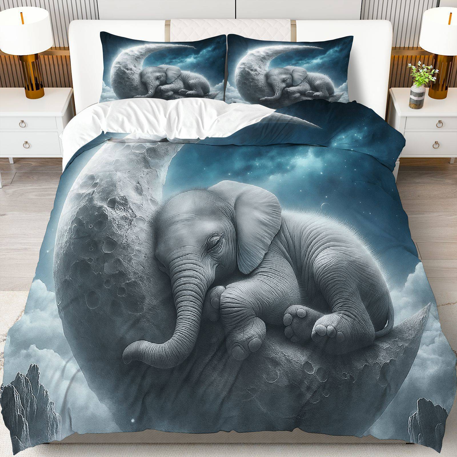 TEMU / JIT abrasión impresión digital rosa roja elefante mariposa suave quilt kit fabricante de origen transfronterizo