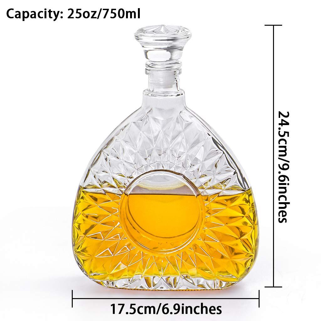Botella de vino tinto, vidrio de diamante, botella de whisky en forma de tierra, botella vacía, botella de vino cuadrada, decapadora de lujo