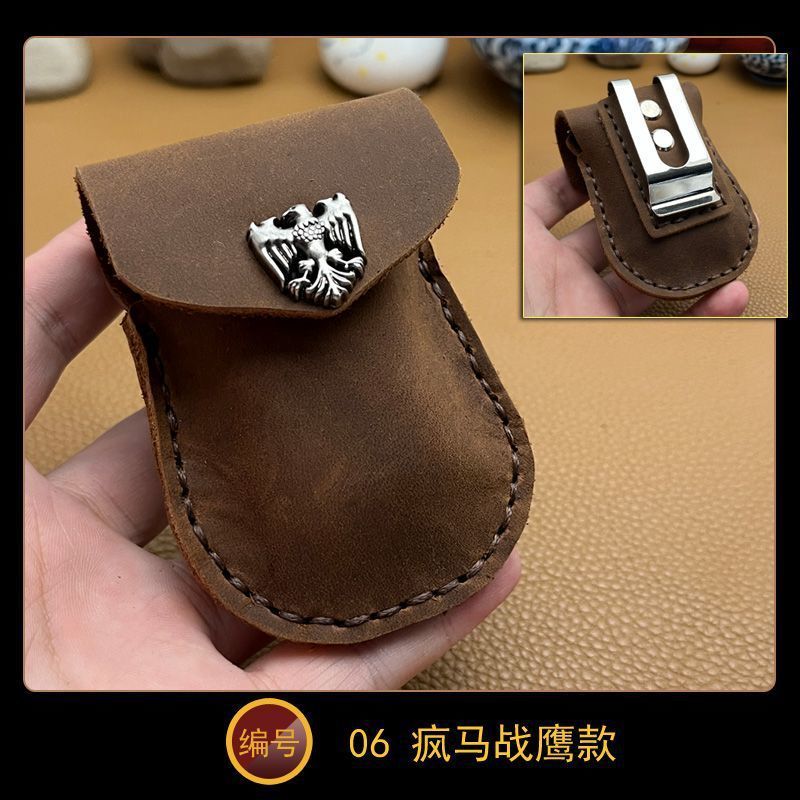 钢夹版多功能皮套疯马皮头层牛皮汽车钥匙包折叠眼镜打火机包|undefined
