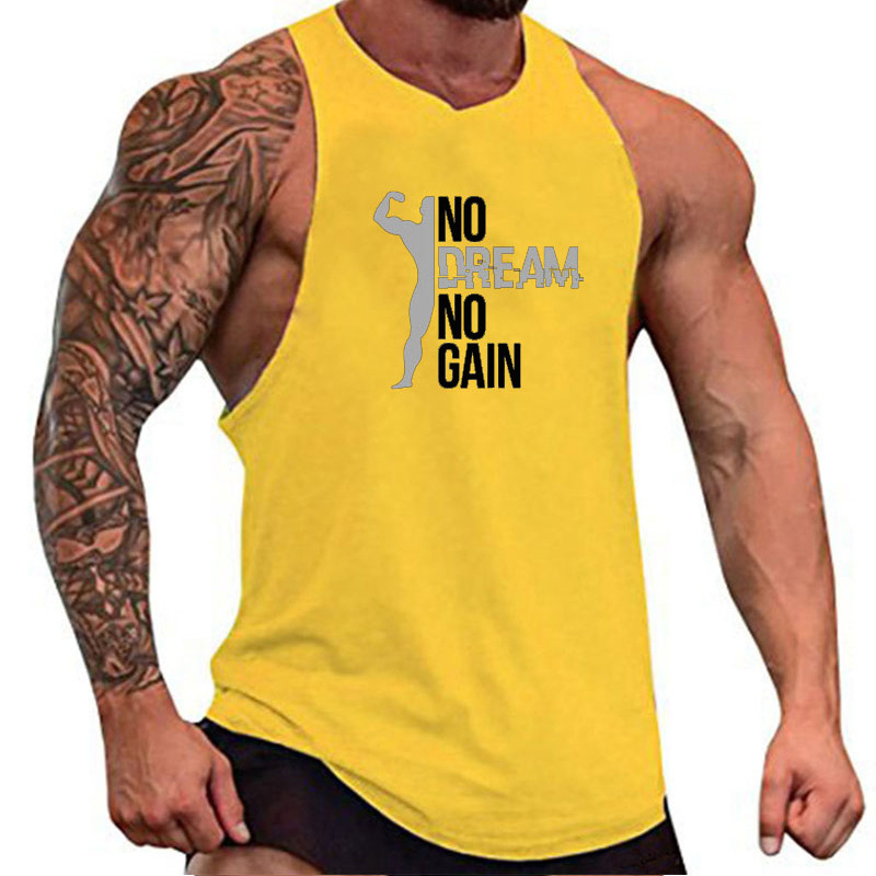 New Fashionable Summer Sleeveless Fitness Vests T-Shirt Men's Sports Gym Loose Running Training Bodybuilding Waistcoat